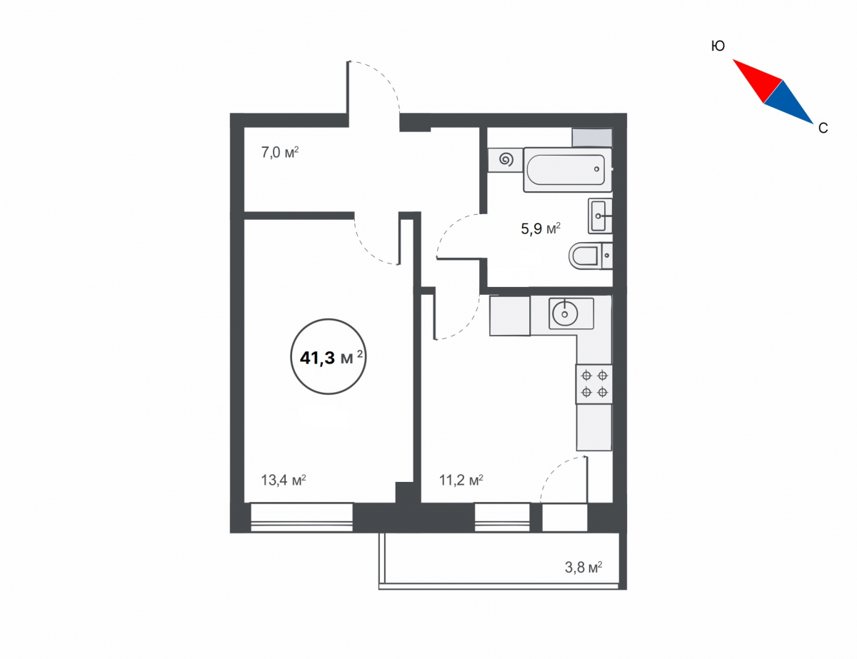 планировка квартиры 36 м2